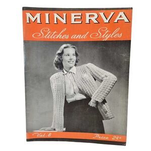 1941 Minerva Stitches & Styles Vol 8 Knitting Crochet Patterns Booklet 1st Ed
